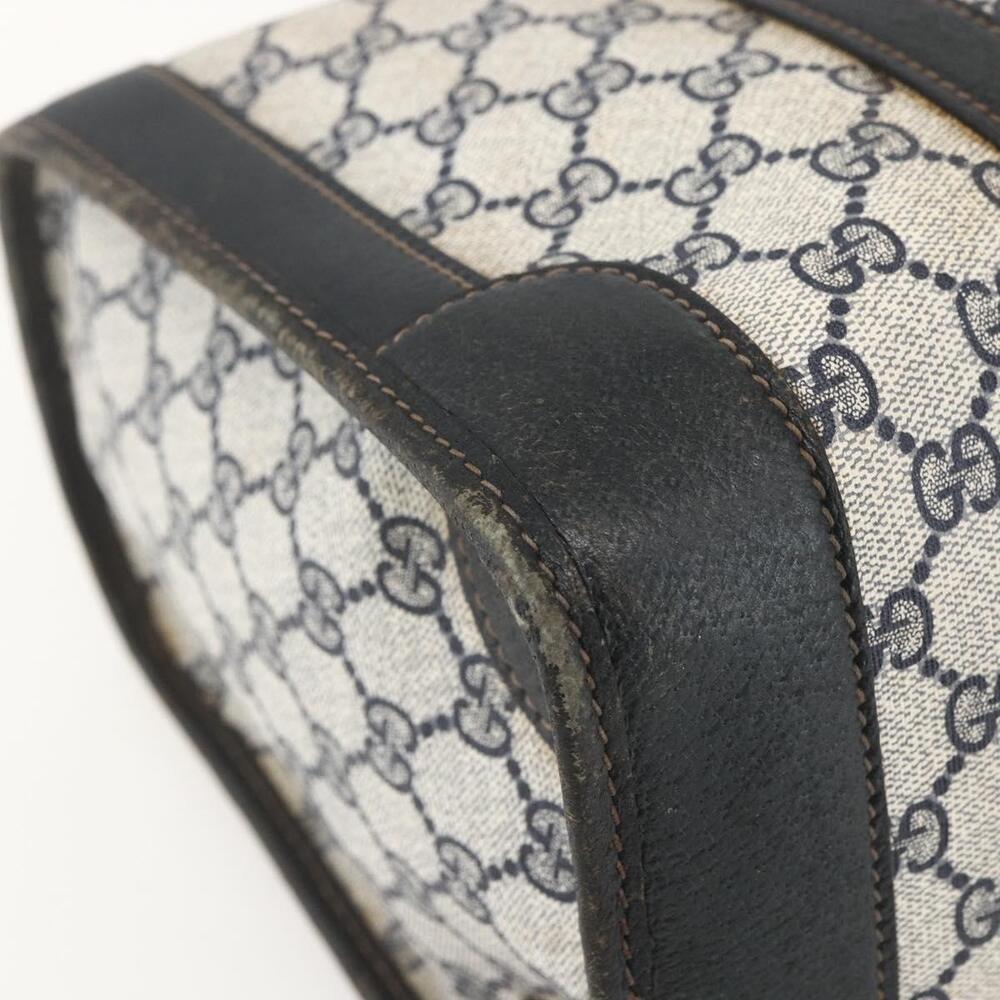 GUCCI GG Supreme Hand Bag PVC Navy Gold Auth ka1142 - Picture 16 of 16